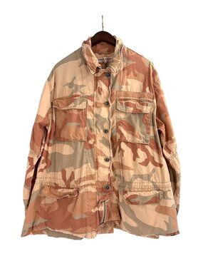 Free People Lead the Way Womens Large Camouflage Utility Jacket Desert Camo Boho